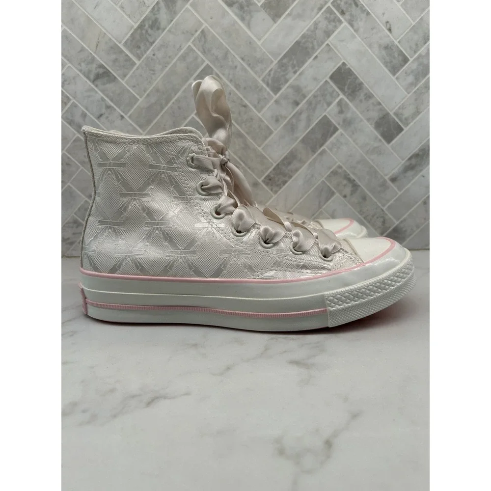 Converse Chuck Taylor All Star High Top Sneakers Flower Womens Size 7 Ribbon - Picture 2 of 11